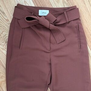 Aritzia Wilfred Tie front pants Size 6 Brown